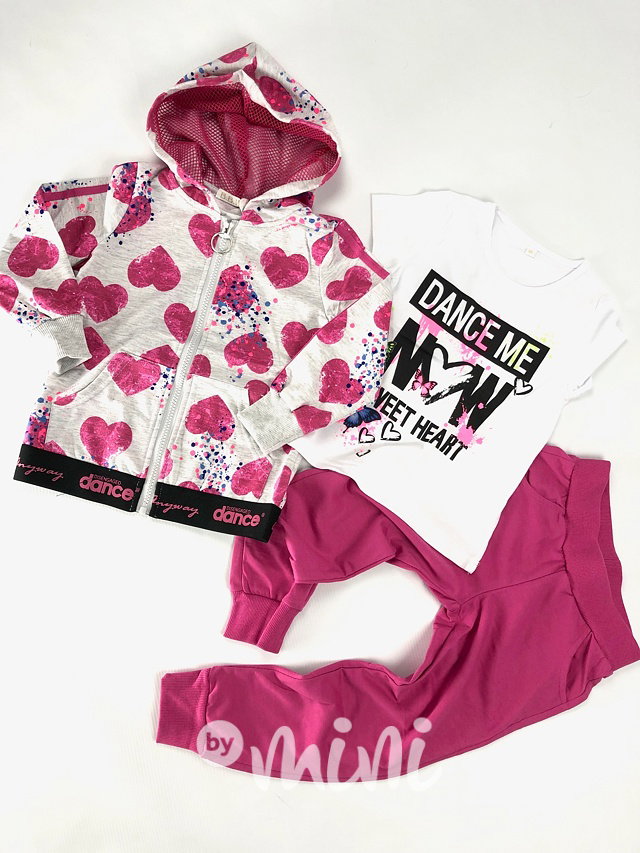 3ks Komplet srdíčka pink