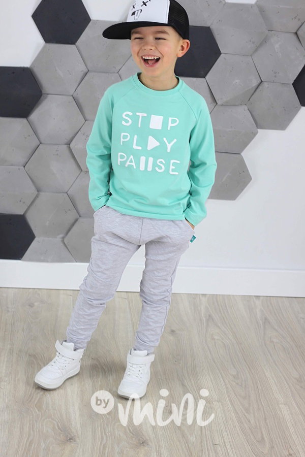 Mentolkové longsleeve triko