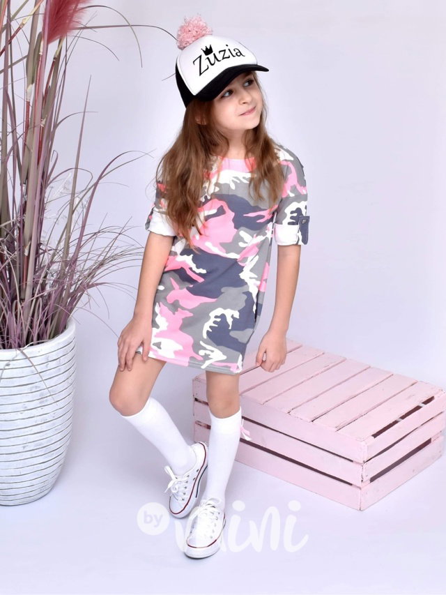 Pink army sporty šaty - set matka dcera