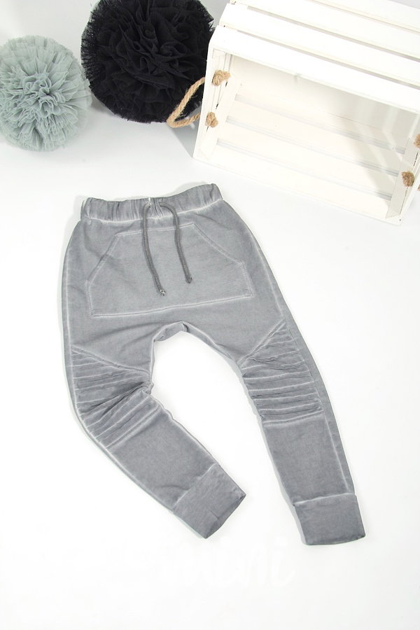 Biker pants acid wash grey