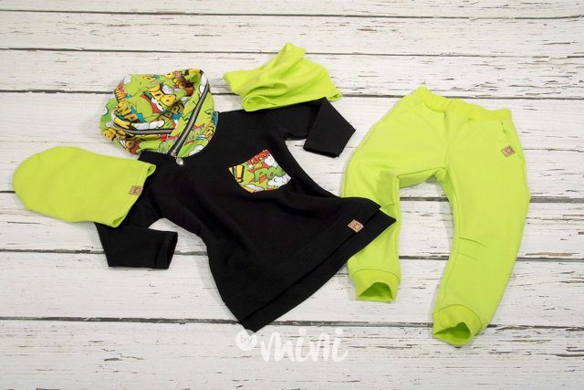 Komiks mikina black/lemon
