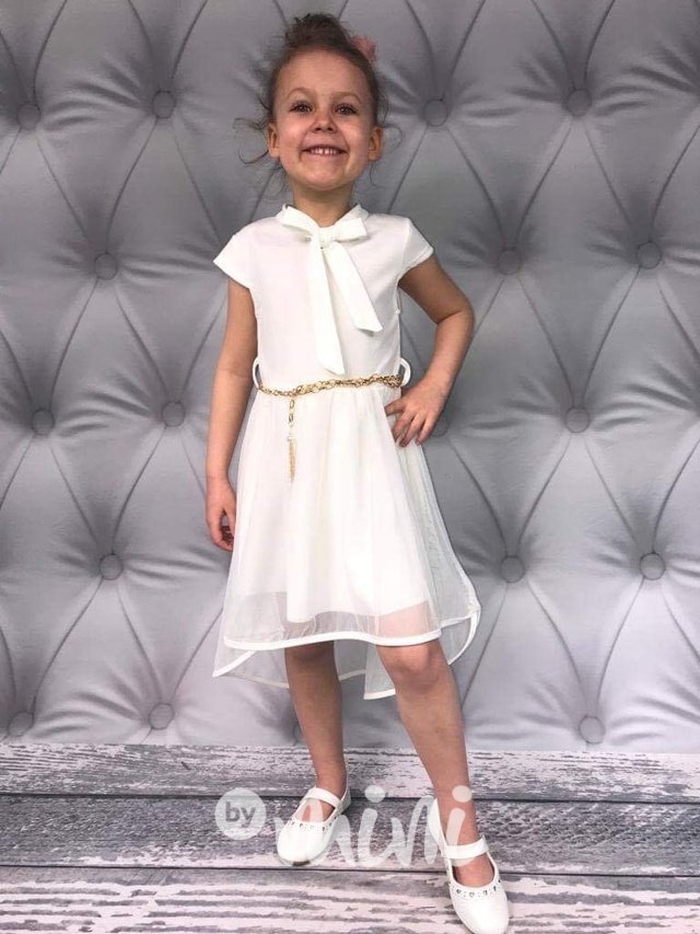 White dress dětské šaty s řetízkem