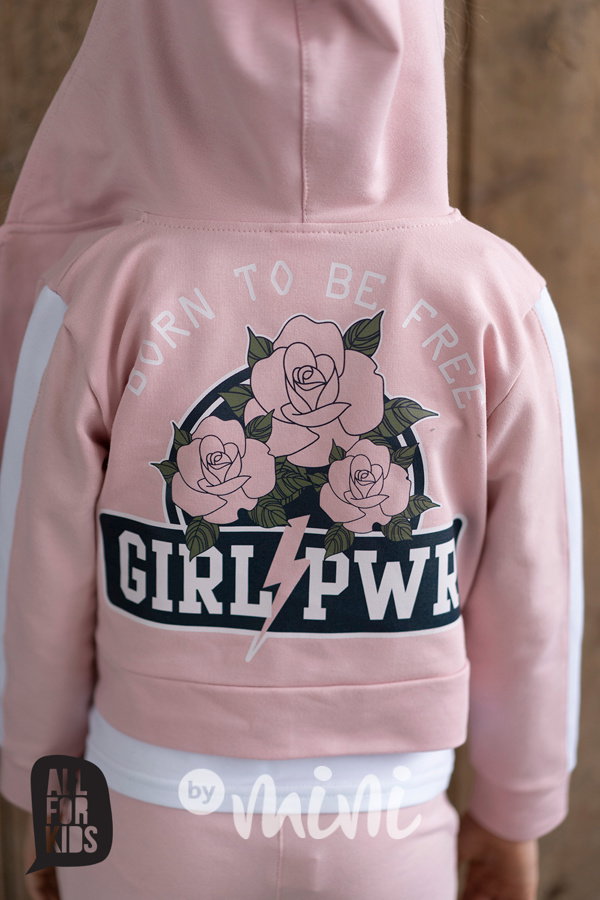 Girl power short mikina růžová