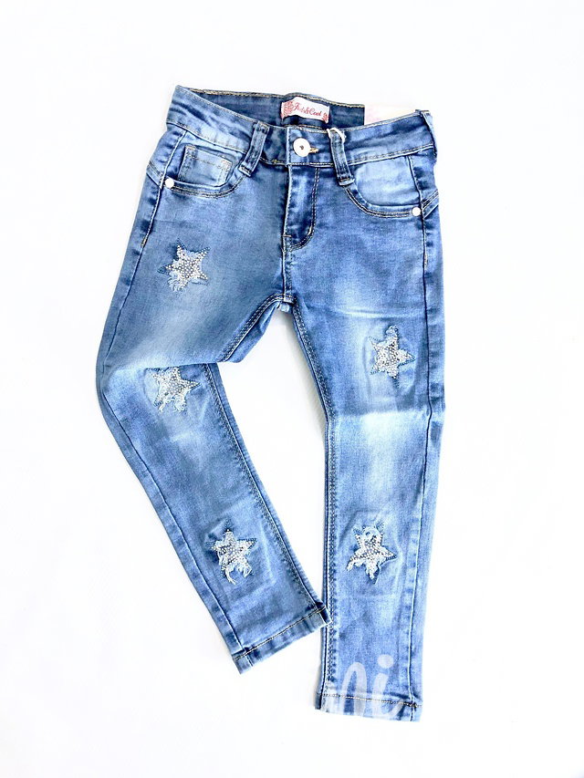 Stretch dívčí džíny hvězdičky
