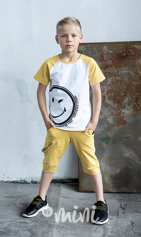 Smile chlapecké triko yellow/white