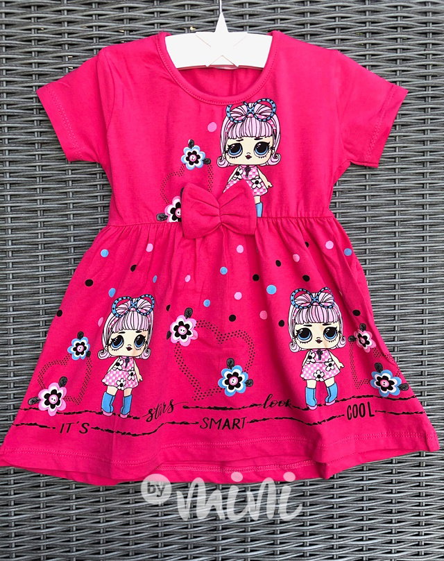 Doll tunika s mašličkou dark pink