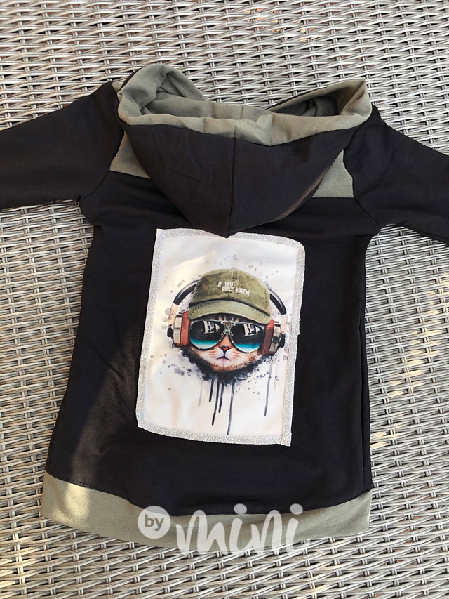 Cool cat dlouhá mikina black/khaki