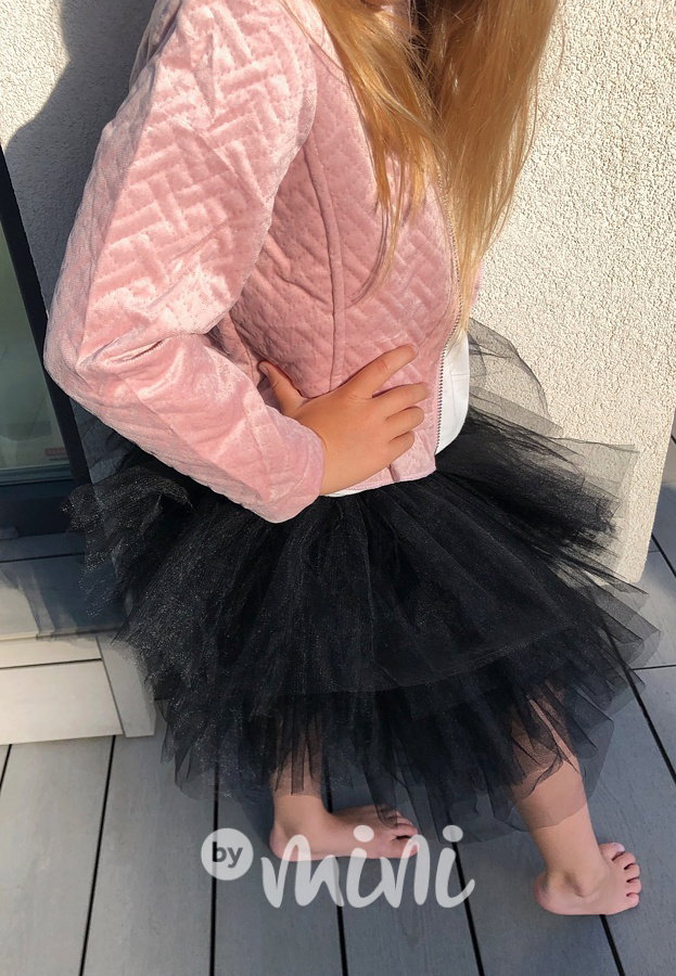 Trojkomplet s maxi tutu tylovou sukní pink