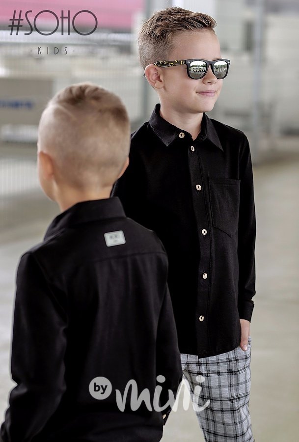 Černá bavlněná košile pro chlapce