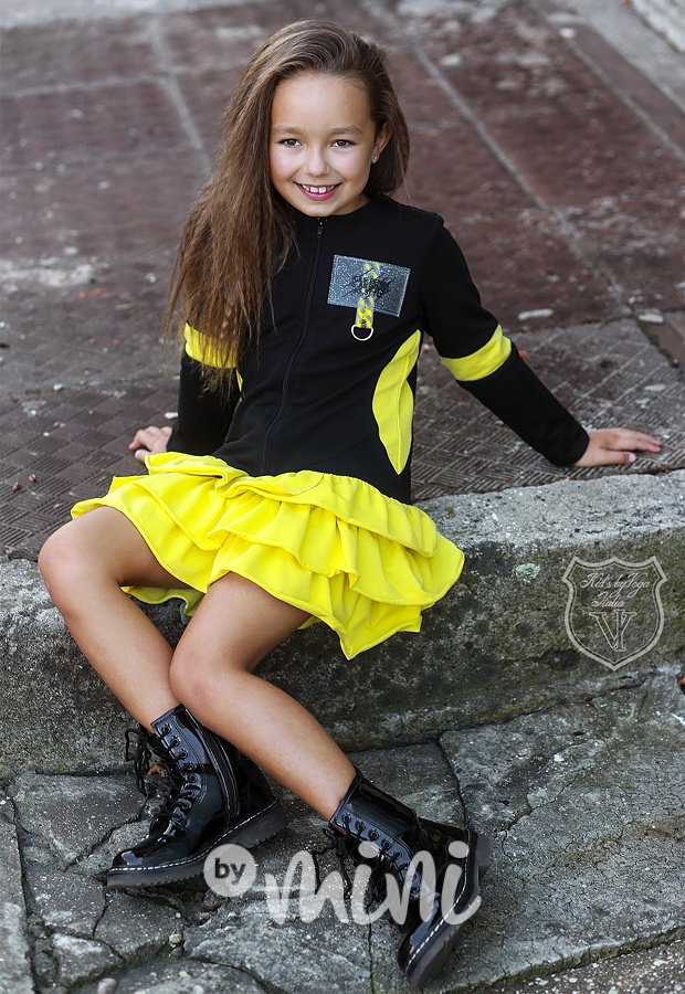 Black&Yellow dívčí šaty