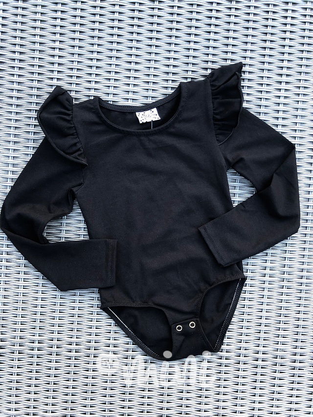 Dívčí body - černé s řasením