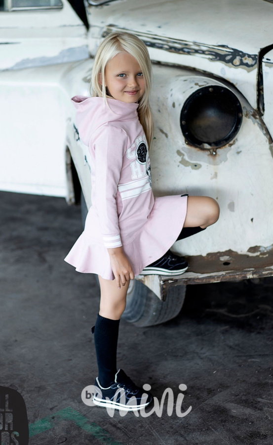 Sporty hoodie dress pink