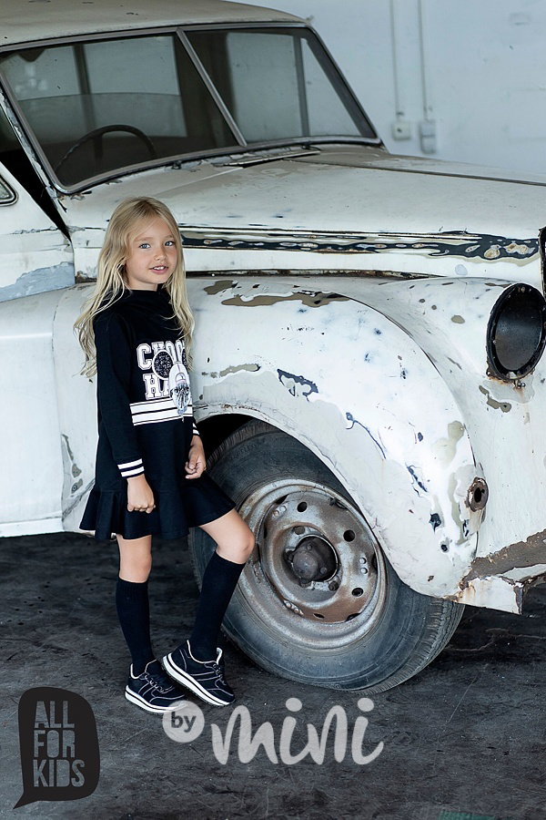 Sporty hoodie dress black Skladem ByMini.cz