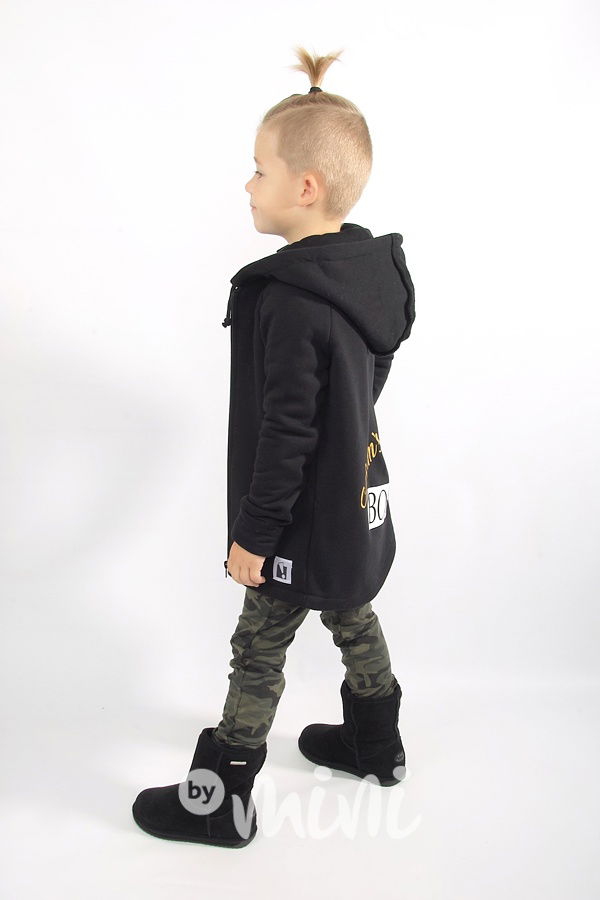 Mum's boss - vyteplená dlouhá mikina černá