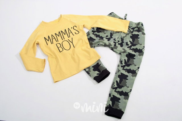 Mammas boy - army green chlapecký set s baggy