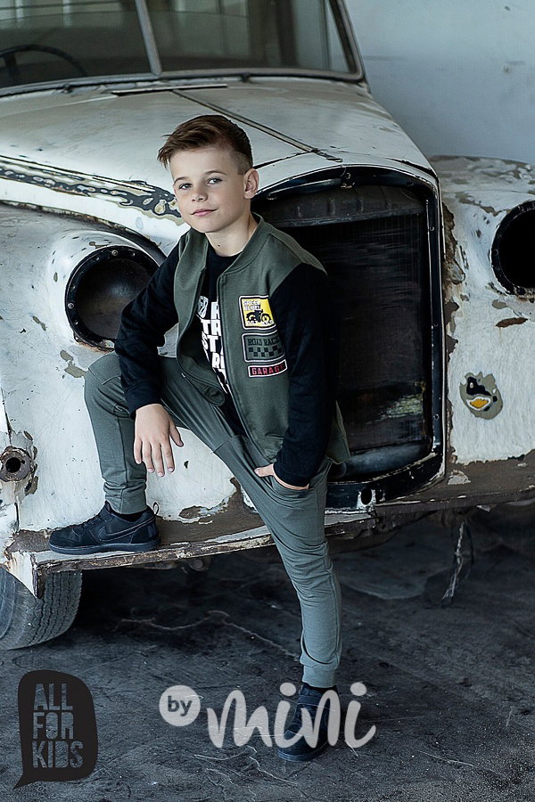 Khaki tepláčky extra dlouhý lampas