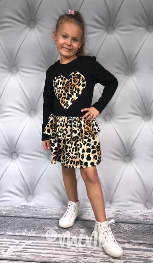 Leopard černé šaty