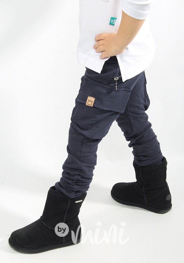 Zateplené dark blue baggy kapsáče zip