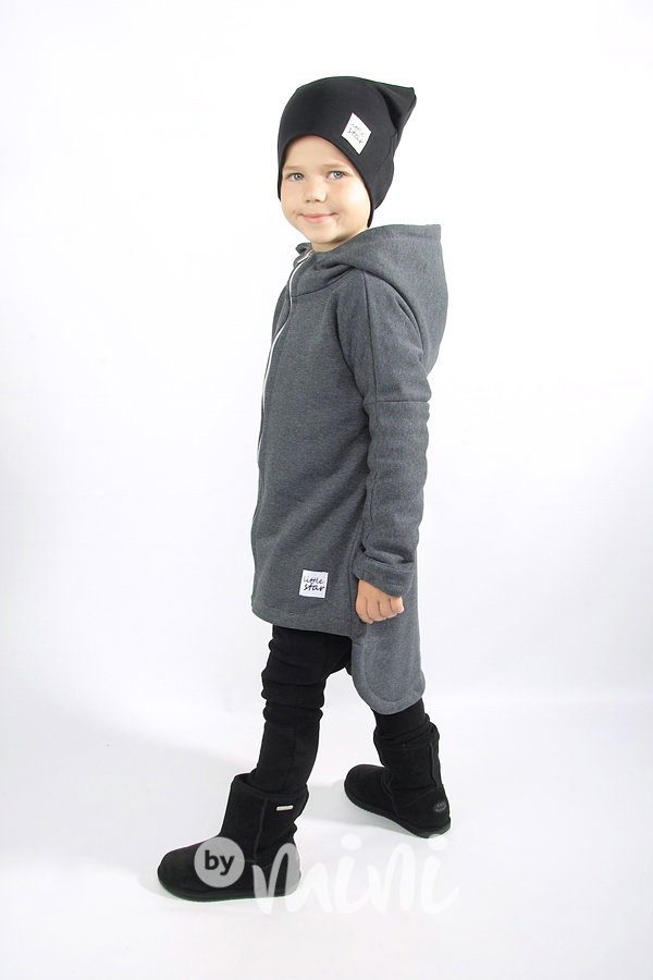 Extra dlouhý designový kabát dark grey