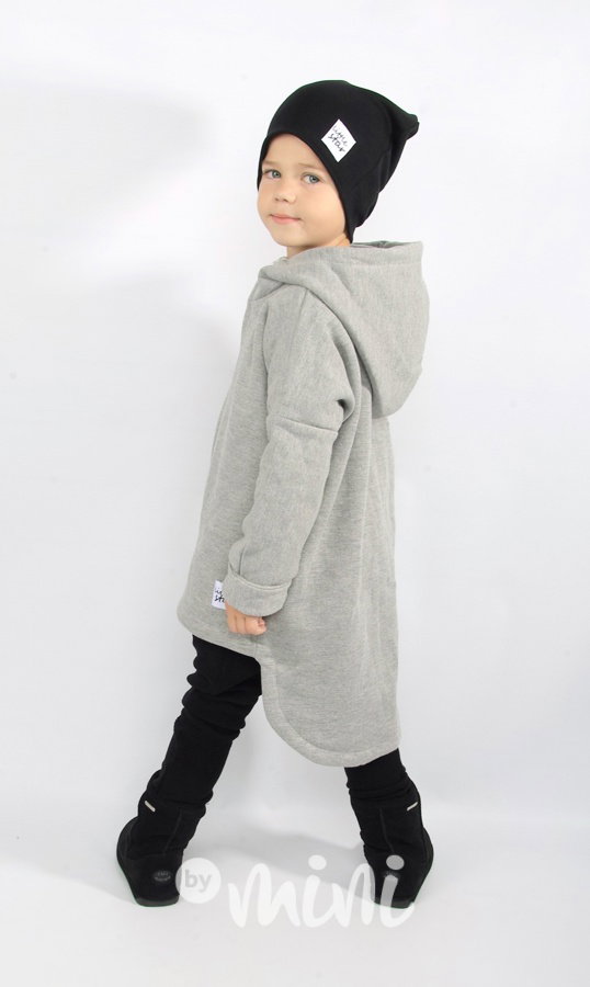 Extra dlouhý designový kabát light grey