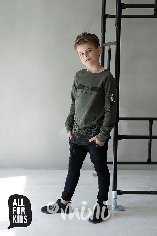BOY chalenge mikina s karabinou khaki