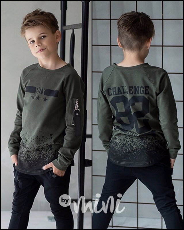 BOY chalenge mikina s karabinou khaki
