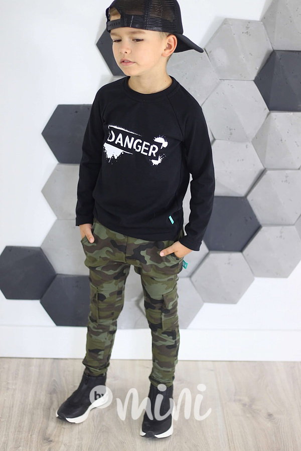Danger longsleeve triko černé
