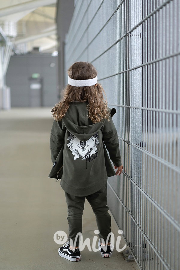 *Premium* Wolf mikina se zipy khaki