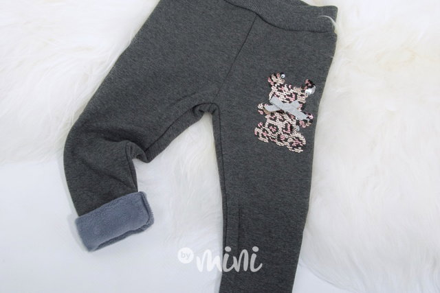 Zimní vyteplené TERMO legíny - grey bear