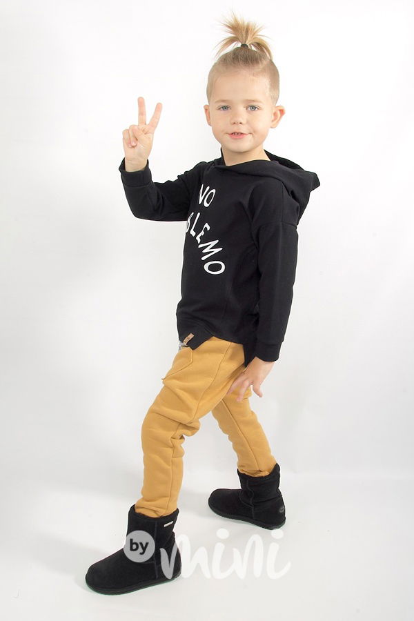 Super termo baggy tepláčky se zipem - mustard