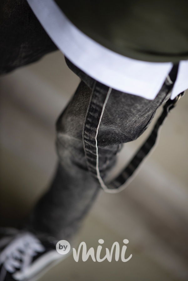 *Premium* jeans black s dlouhým laclem