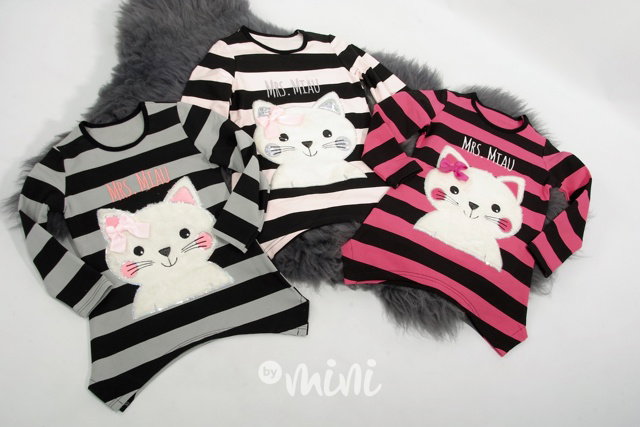 Mrs. MIAU dětská tunika black/amaranth