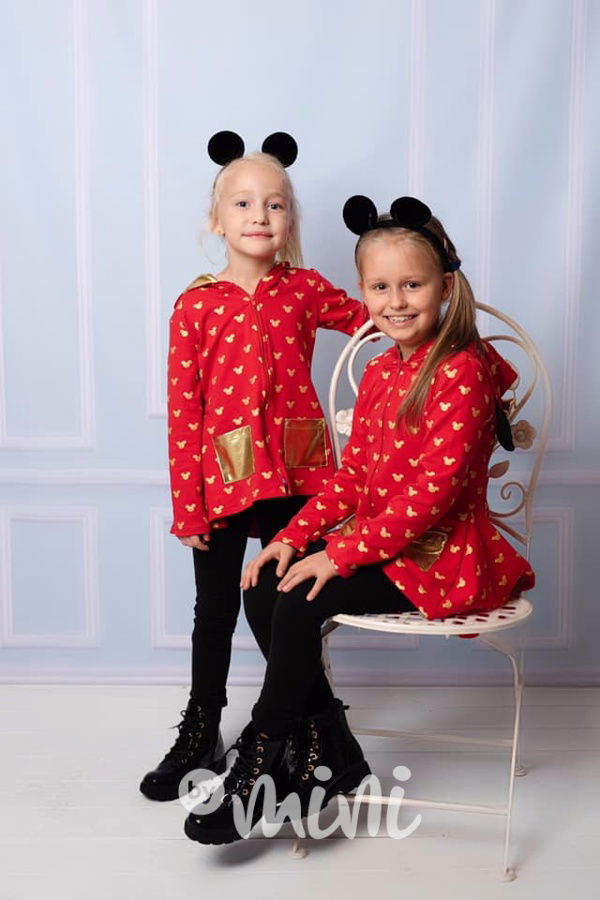 Minnie designová mikina gold/red