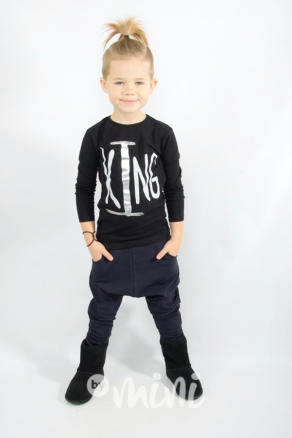 KING longsleeve triko - černé