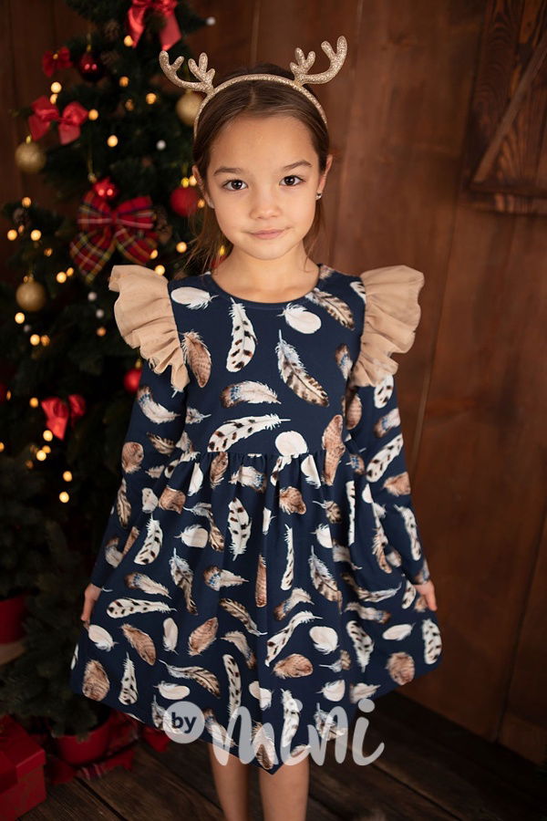 ROMANTIC DÍVČÍ ŠATY s dlouhým rukávem - PÍRKA