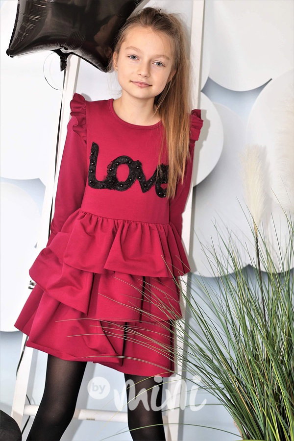 LOVE purpurové šaty