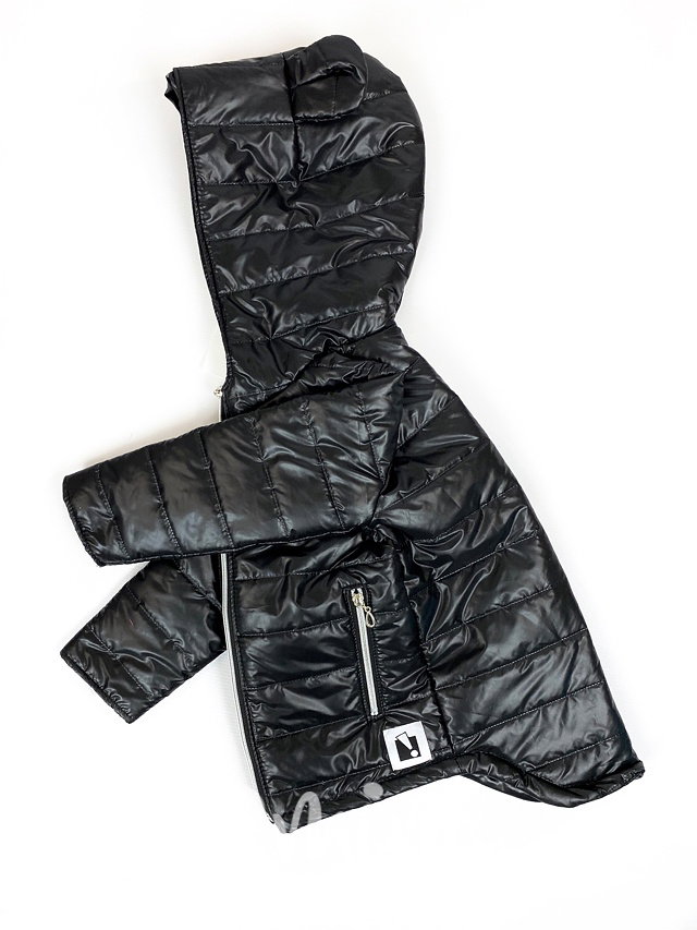 Jarní prošívaná long bunda - black