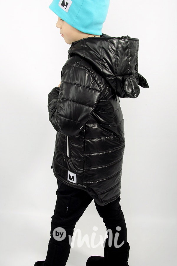 Jarní prošívaná long bunda - black