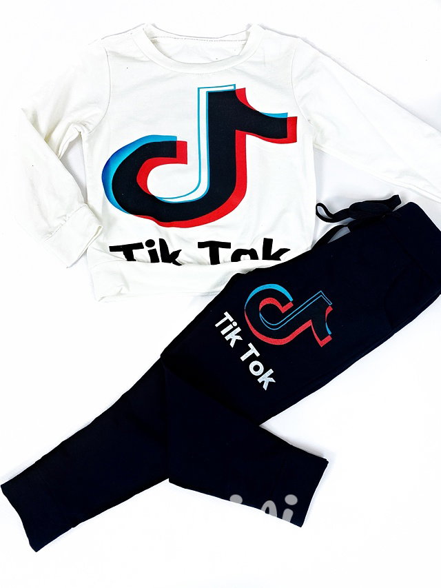 Tik Tok tepláková souprava - black/cream