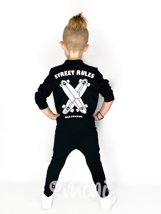 Biker slim baggy s prošitím - černé