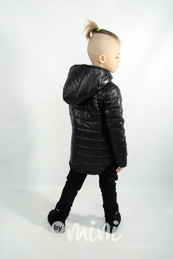 Jarní prošívaná long bunda - black