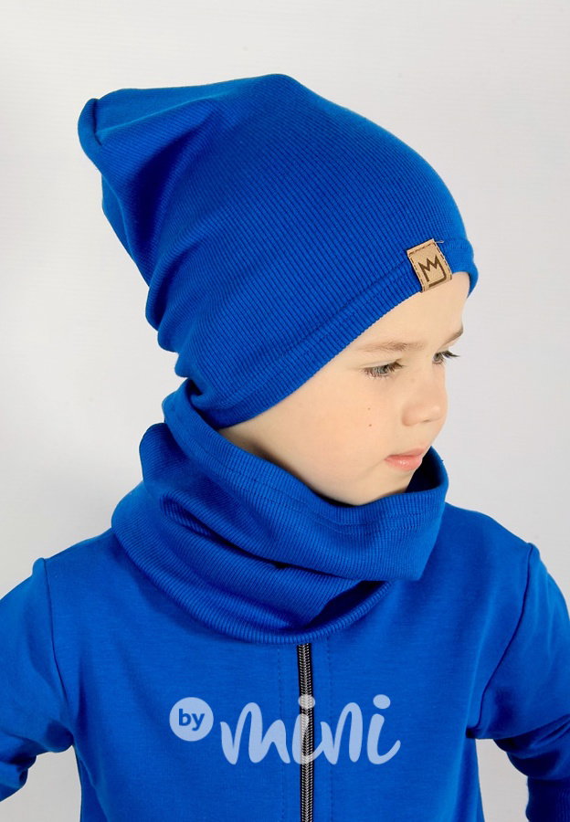 Blue žebrovaná houmles čepka s tunelem