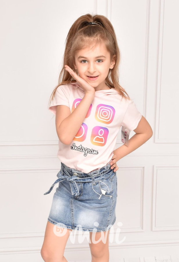 Instagram triko kapuce - pink