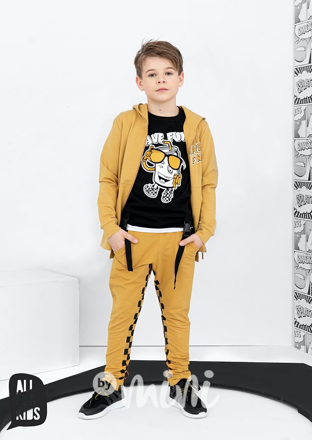 HAVE FUN long mikina mustard