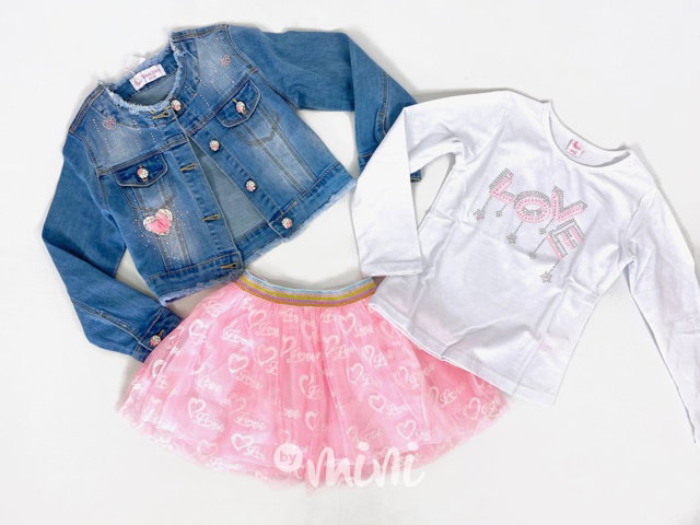 Jeans 3ks komplet pink