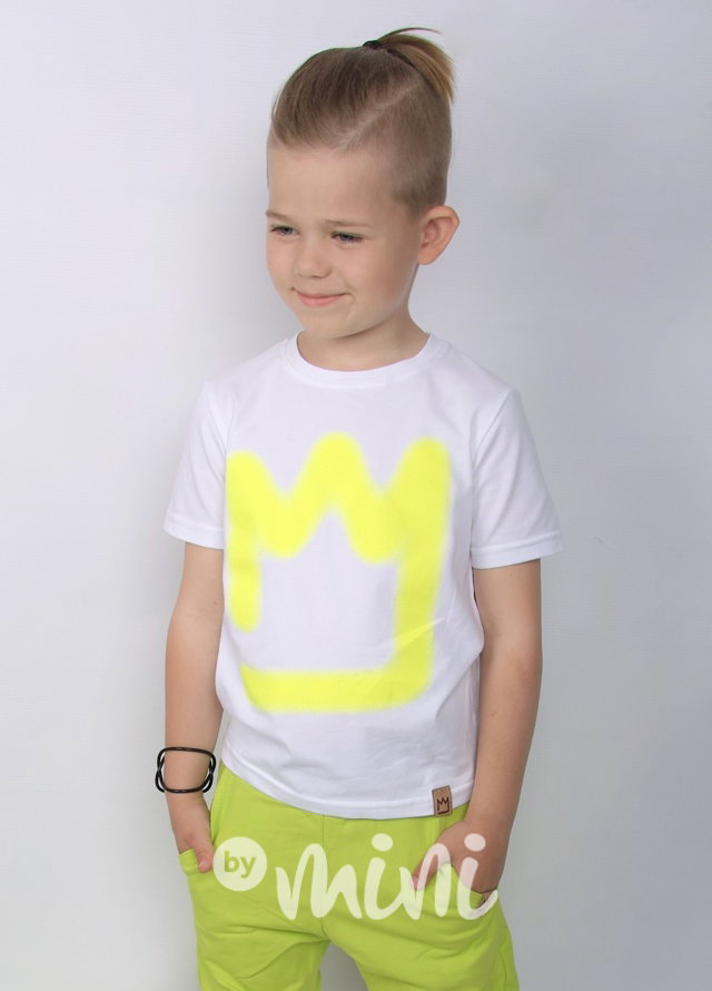 Graffiti logo  chlapecké triko - white/neon