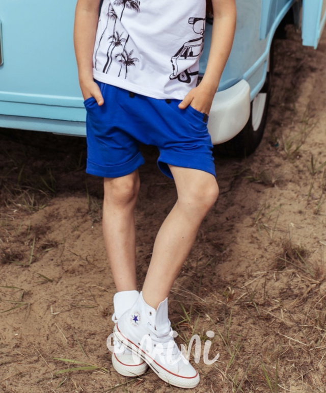 Modré baggy shorts