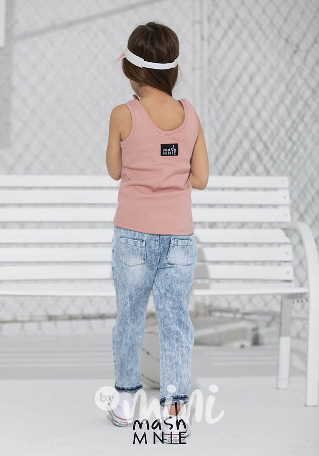 Boyfriend ripped jeans ice dye light blue *Premium*
