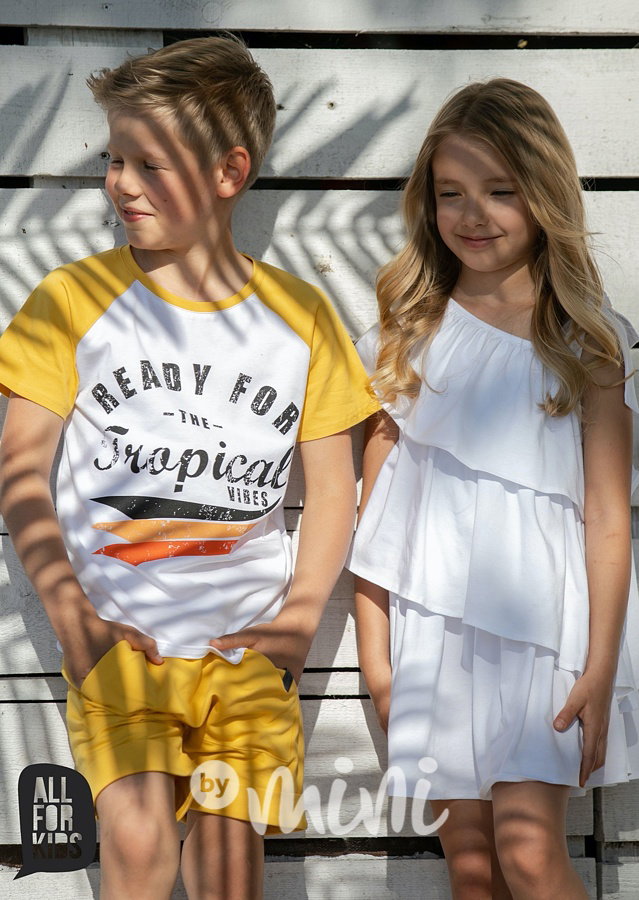 Boho frill letní šaty - bílé