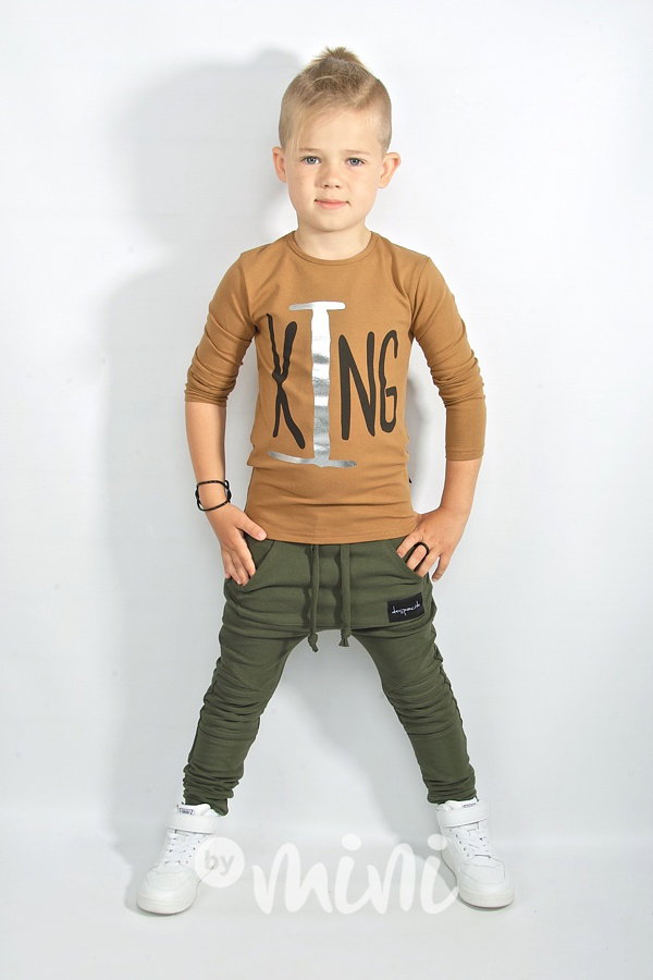 KING longsleeve triko - caramel